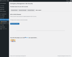 Page screenshot: Emergency Mgmt. &rarr; KEYs & SALTs