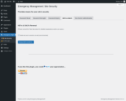 Page screenshot: Emergency Mgmt. &rarr; KEYs & SALTs