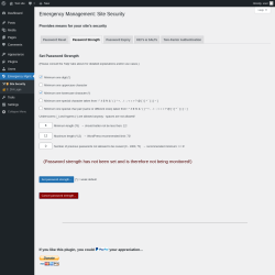 Page screenshot: Emergency Mgmt. &rarr; Password Strength