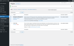 Page screenshot: Plugins &lsaquo; Test site &mdash; WordPress