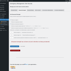 Page screenshot: Emergency Mgmt. &rarr; Password Strength