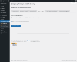 Page screenshot: Emergency Mgmt. &rarr; KEYs & SALTs