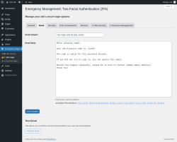 Page screenshot: Emergency Mgmt. &rarr; 🔐📱 2FA Login &rarr; 
					Email				