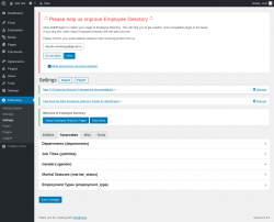 Page screenshot: EDirectory → Settings → Taxonomies