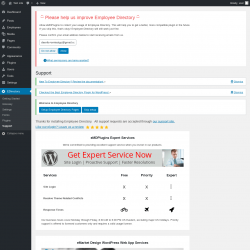 Page screenshot: EDirectory → Support