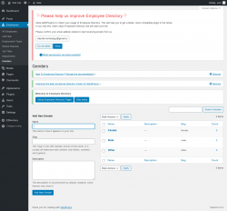 Page screenshot: Employees → Genders