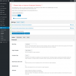 Page screenshot: EDirectory → Settings