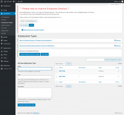 Page screenshot: Employees → Employment Types