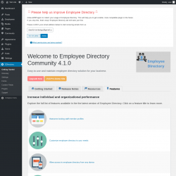 Page screenshot: EDirectory &rarr; Features