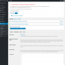 Page screenshot: EDirectory &rarr; Settings &rarr; Tools