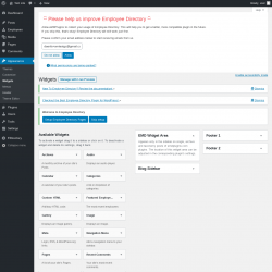 Page screenshot: Widgets &lsaquo; Test site &mdash; WordPress