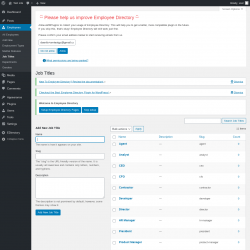 Page screenshot: Employees &rarr; Job Titles