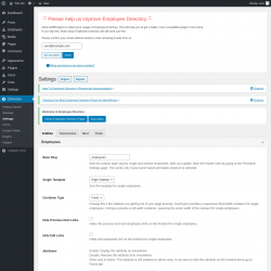 Page screenshot: EDirectory → Settings