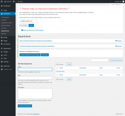 Page screenshot: Employees → Departments
