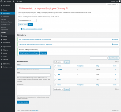 Page screenshot: Employees → Genders