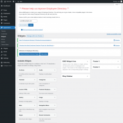 Page screenshot: Widgets ‹ Test site — WordPress