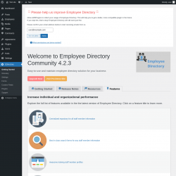 Page screenshot: EDirectory → Features