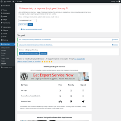 Page screenshot: EDirectory → Support