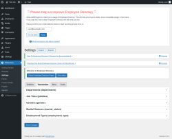 Page screenshot: EDirectory → Settings → Taxonomies