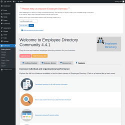 Page screenshot: EDirectory → Features