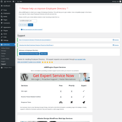 Page screenshot: EDirectory → Support