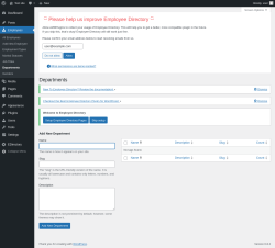 Page screenshot: Employees → Departments
