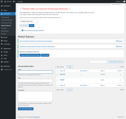 Page screenshot: Employees &rarr; Marital Statuses