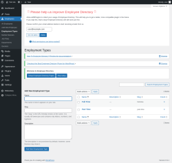 Page screenshot: Employees &rarr; Employment Types