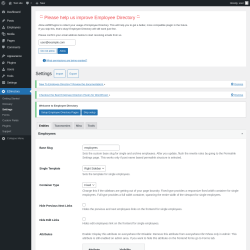 Page screenshot: EDirectory &rarr; Settings