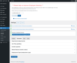 Page screenshot: EDirectory &rarr; Settings &rarr; Taxonomies