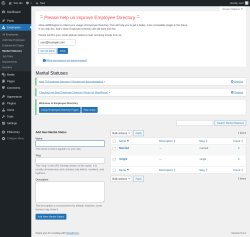 Page screenshot: Employees &rarr; Marital Statuses