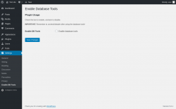 Page screenshot: Settings &rarr; Enable DB Tools