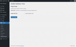 Page screenshot: Settings &rarr; Enable DB Tools