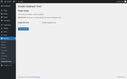 Page screenshot: Settings &rarr; Enable DB Tools