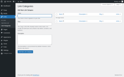 Page screenshot: Links → Link Categories