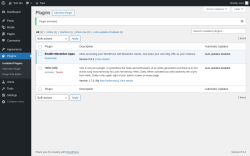 Page screenshot: Plugins ‹ Test site — WordPress