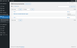 Page screenshot: EMA Announcements