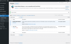 Page screenshot: Plugins &lsaquo; Test site &mdash; WordPress