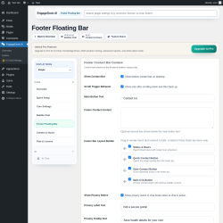 Page screenshot: EngageDock AI &rarr; Footer Floating Bar