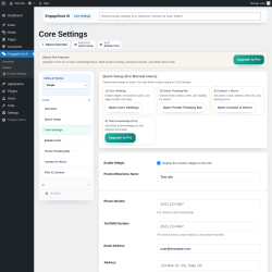 Page screenshot: EngageDock AI &rarr; Core Settings