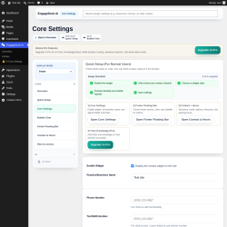Page screenshot: EngageDock AI &rarr; Core Settings