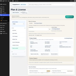 Page screenshot: EngageDock AI &rarr; Plan & License