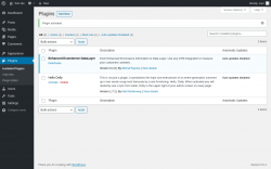 Page screenshot: Plugins &lsaquo; Test site &mdash; WordPress