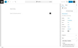 Page screenshot: Add New Post ‹ Test site — WordPress