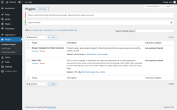 Page screenshot: Plugins &lsaquo; Test site &mdash; WordPress