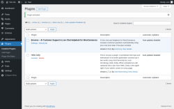 Page screenshot: Plugins &lsaquo; Test site &mdash; WordPress