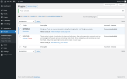 Page screenshot: Plugins &lsaquo; Test site &mdash; WordPress
