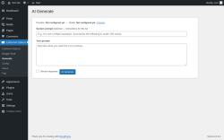 Page screenshot: EntGenAI Options &rarr; Generate