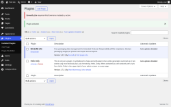 Page screenshot: Plugins &lsaquo; Test site &mdash; WordPress