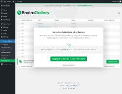 Page screenshot: Envira Gallery &rarr; Import Galleries